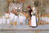 Childe Hassam Famous Paintings - At the Florist